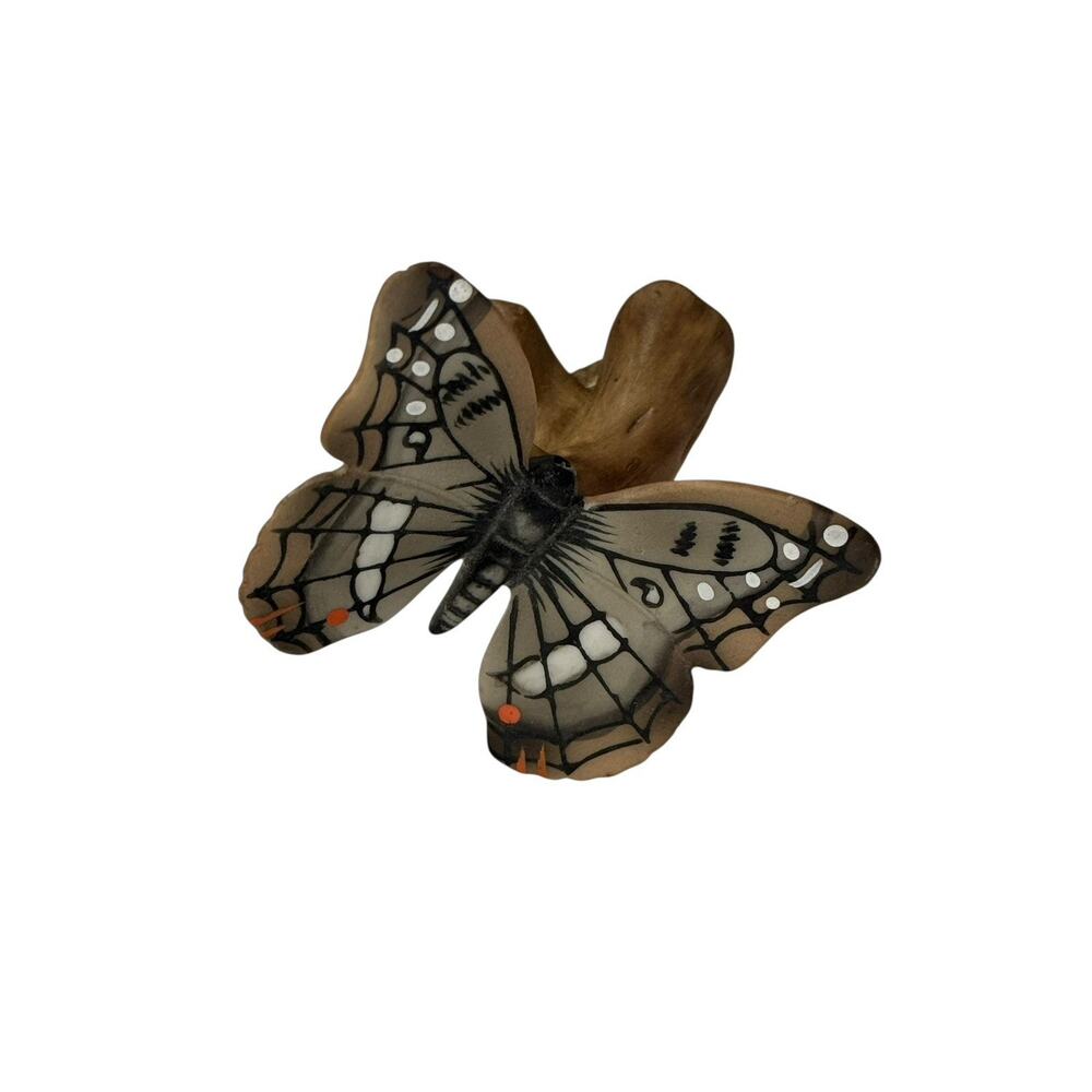 Enesco Maruri Masterpiece Butterfly On A Log Figurine Bone China 1979